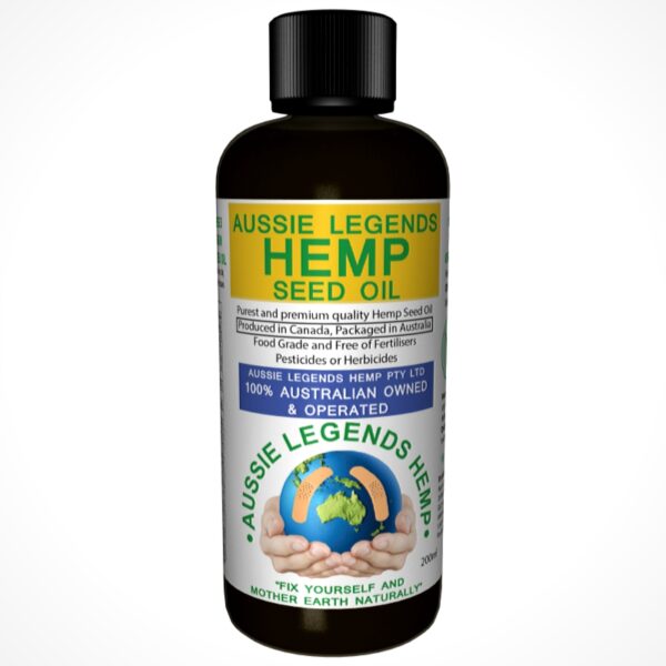 200ml bottle of Canadian grown hemp seed oil